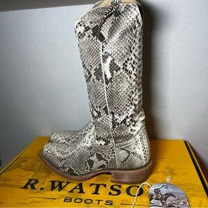 R. Watson Women's Python Skin Cowboy Boots size 8